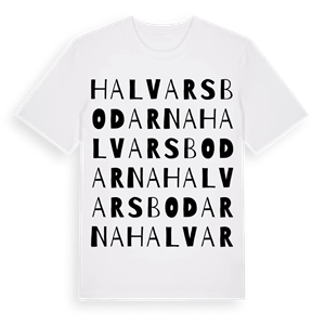 Halvarsbodarna ordlek t-shirt – ekologisk bomull t-shirt från Pinshirt