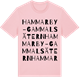 Pink Cotton t-shirt med Hammarby-Gammalsätern ordlek t-shirt
