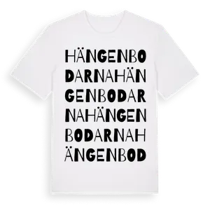 Hängenbodarna ordlek t-shirt – ekologisk bomull t-shirt från Pinshirt