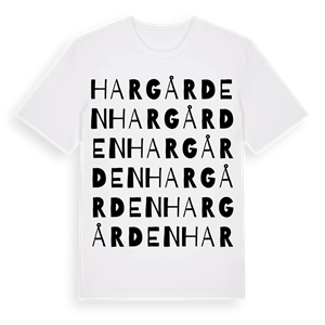 Hargården ordlek t-shirt – ekologisk bomull t-shirt från Pinshirt