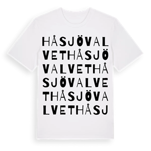 Håsjövalvet ordlek t-shirt – ekologisk bomull t-shirt från Pinshirt