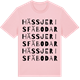 Pink Cotton t-shirt med Hässjeris fäbodar ordlek t-shirt
