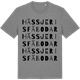 Mid Heather Gray t-shirt med Hässjeris fäbodar ordlek t-shirt