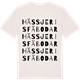 Vintage White t-shirt med Hässjeris fäbodar ordlek t-shirt
