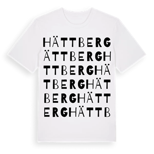 Hättberg ordlek t-shirt – ekologisk bomull t-shirt från Pinshirt