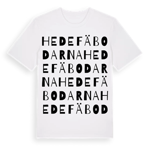 Hede fäbodarna ordlek t-shirt – ekologisk bomull t-shirt från Pinshirt