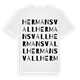 White t-shirt med Hermansvall ordlek t-shirt