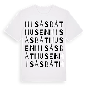 Hisåsbåthusen ordlek t-shirt – ekologisk bomull t-shirt från Pinshirt
