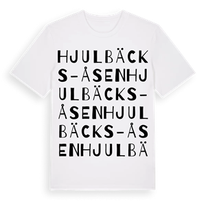 Hjulbäcks-Åsen ordlek t-shirt – ekologisk bomull t-shirt från Pinshirt