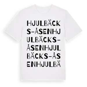 Hjulbäcks-Åsen ordlek t-shirt – ekologisk bomull t-shirt från Pinshirt