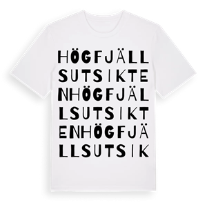 Högfjällsutsikten ordlek t-shirt – ekologisk bomull t-shirt från Pinshirt