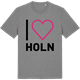 Mid Heather Gray t-shirt med Jag älskar Holn t-shirt stort tryck