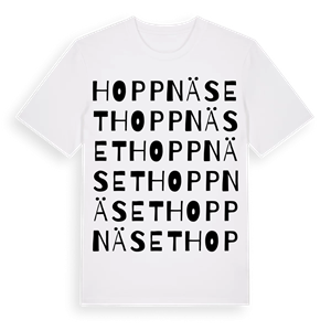 Hoppnäset ordlek t-shirt – ekologisk bomull t-shirt från Pinshirt