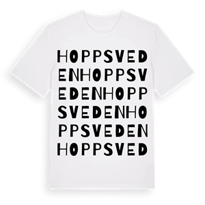 Hoppsveden ordlek t-shirt – ekologisk bomull t-shirt från Pinshirt