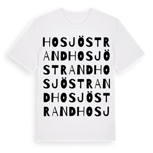 Hosjöstrand ordlek t-shirt – ekologisk bomull t-shirt från Pinshirt