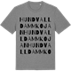 Mid Heather Gray t-shirt med Hundvalldammkojan ordlek t-shirt
