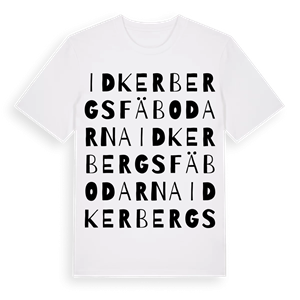 Idkerbergsfäbodarna ordlek t-shirt – ekologisk bomull t-shirt från Pinshirt