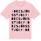 Pink Cotton t-shirt med Idresjöns Stugby ordlek t-shirt