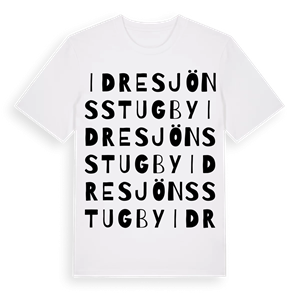 Idresjöns Stugby ordlek t-shirt – ekologisk bomull t-shirt från Pinshirt