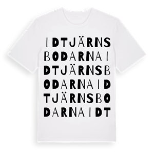 Idtjärnsbodarna ordlek t-shirt – ekologisk bomull t-shirt från Pinshirt