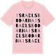 Pink Cotton t-shirt med Israelsbodarna ordlek t-shirt