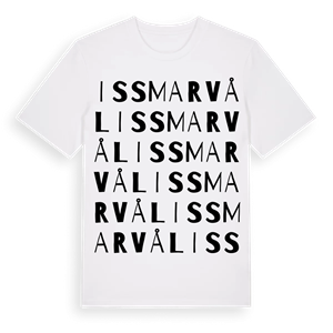 Issmarvål ordlek t-shirt – ekologisk bomull t-shirt från Pinshirt
