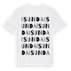 White t-shirt med Isunda ordlek t-shirt