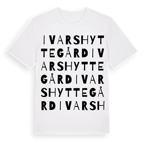 Ivarshyttegård ordlek t-shirt – ekologisk bomull t-shirt från Pinshirt