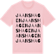 Pink Cotton t-shirt med Jaans hagen ordlek t-shirt