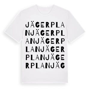 Jägerplan ordlek t-shirt – ekologisk bomull t-shirt från Pinshirt