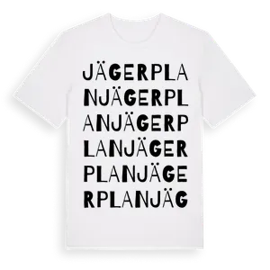 Jägerplan ordlek t-shirt – ekologisk bomull t-shirt från Pinshirt