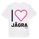 White t-shirt med Jag älskar Jägra t-shirt stort tryck