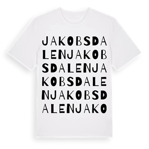 Jakobsdalen ordlek t-shirt – ekologisk bomull t-shirt från Pinshirt