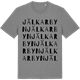 Mid Heather Gray t-shirt med Jälkarbyn ordlek t-shirt