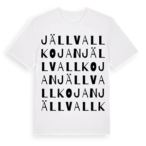 Jällvallkojan ordlek t-shirt – ekologisk bomull t-shirt från Pinshirt