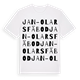 White t-shirt med Jan-Olars fäbod ordlek t-shirt