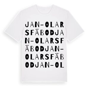 Jan-Olars fäbod ordlek t-shirt – ekologisk bomull t-shirt från Pinshirt