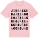 Pink Cotton t-shirt med Järbaggbo ordlek t-shirt