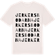 Vintage White t-shirt med Jerkersbodarna ordlek t-shirt