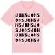 Pink Cotton t-shirt med Jons ordlek t-shirt
