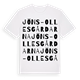 White t-shirt med Jöns-Ollesgårdarna ordlek t-shirt