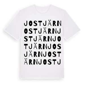 Jostjärn ordlek t-shirt – ekologisk bomull t-shirt från Pinshirt
