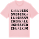 Pink Cotton t-shirt med Kalkugnssveden ordlek t-shirt