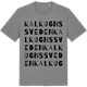 Mid Heather Gray t-shirt med Kalkugnssveden ordlek t-shirt