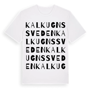 Kalkugnssveden ordlek t-shirt – ekologisk bomull t-shirt från Pinshirt