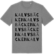 Mid Heather Gray t-shirt med Kalvsbäcken ordlek t-shirt