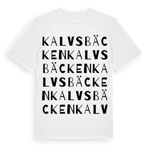 Kalvsbäcken ordlek t-shirt – ekologisk bomull t-shirt från Pinshirt
