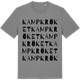 Mid Heather Gray t-shirt med Kampkröket ordlek t-shirt