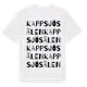 White t-shirt med Kappsjösälen ordlek t-shirt