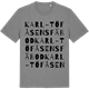 Mid Heather Gray t-shirt med Karl-Töfåsens fäbod ordlek t-shirt